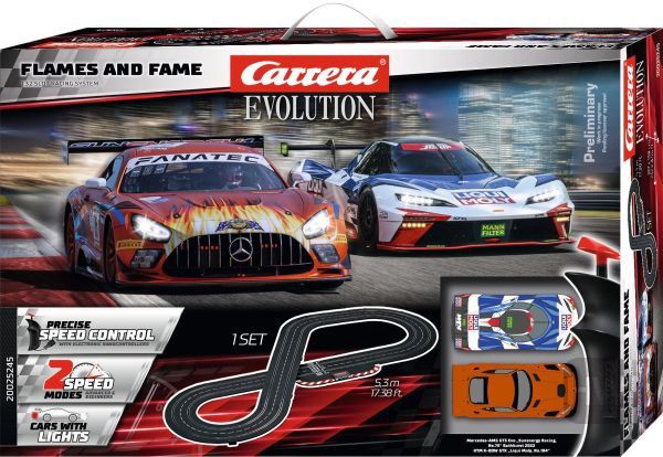 Carrera Evolution Flames and Fame 1/32 Slot Car Set