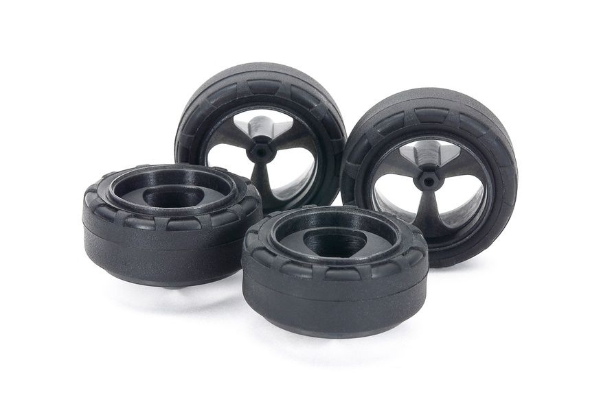 Small Dia. Low Friction Narrow Tires (24mm) &amp; Carbon Wheels (3-Spoke)