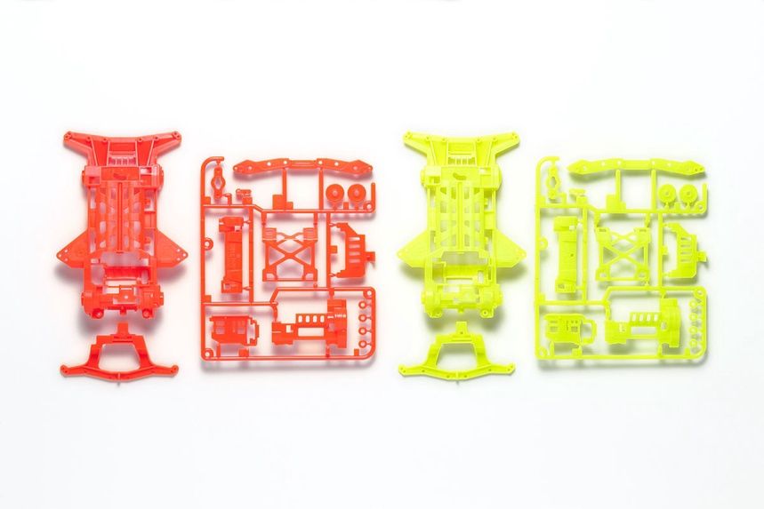 Mini 4WD Fluorescent Chassis Set (Super XX Orange/Yellow)