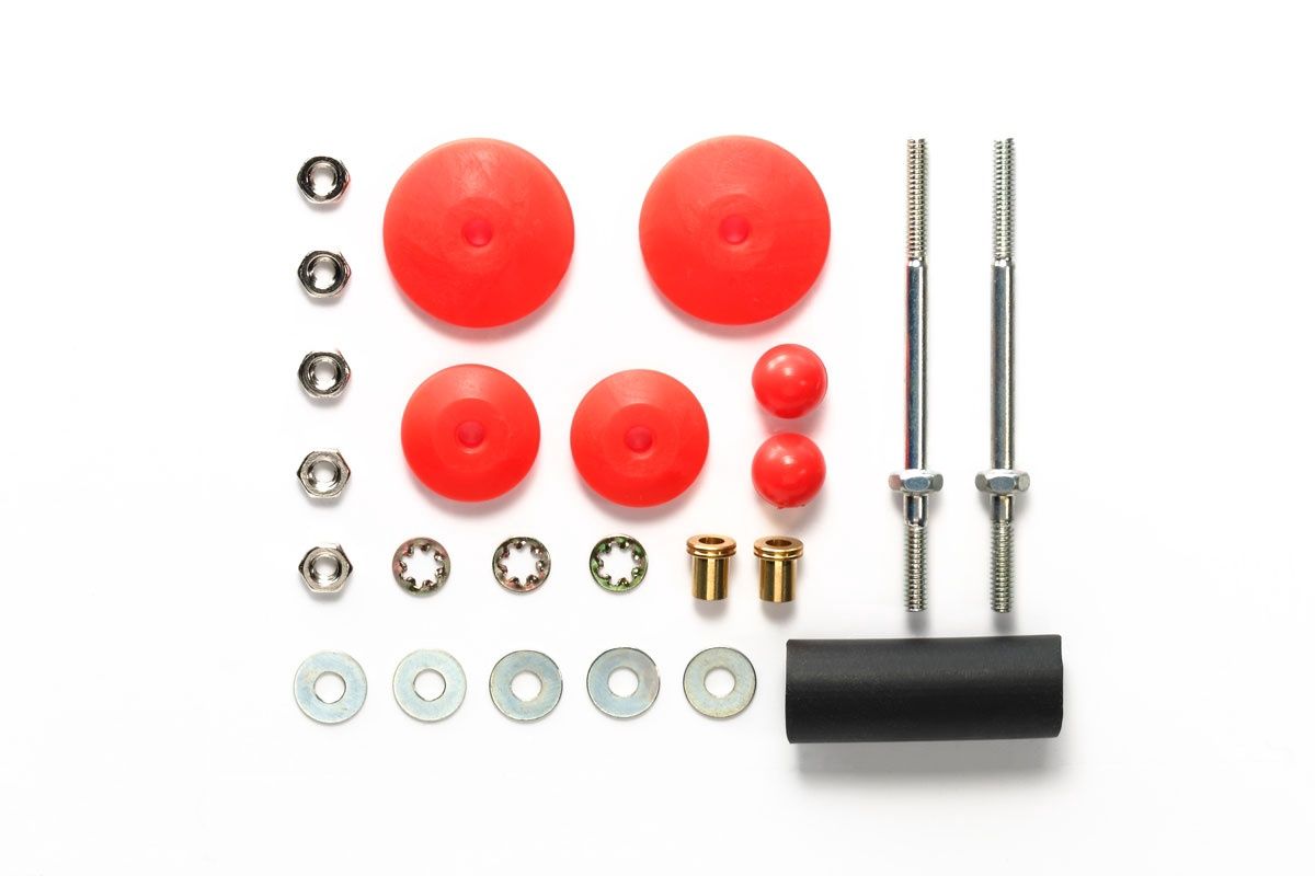 Mini 4WD Large Diameter Stabilizer Head Set, 11mm/15mm (Red)