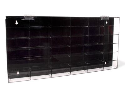 36 Car Acrylic Display Case w/Door for 1/64 - Clear w/Black Back
