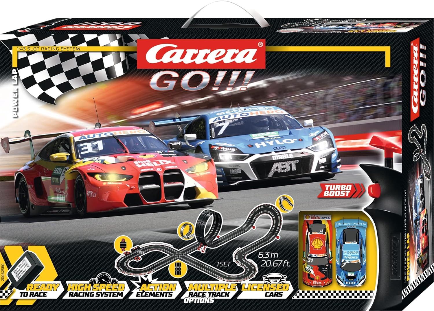 Carrera GO!!! Power Lap 1/43 Slot Car Set