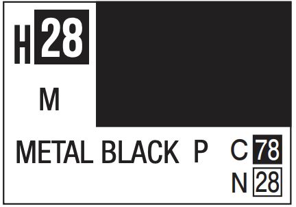 H28 Color Aqueous Color 10ml - H28 Metallic Metal Black