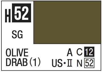 Aqueous Color 10ml - H52 Semi-Gloss Olive Drab (1)