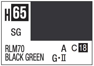 Aqueous Color 10ml - H65 Semi-Gloss RLM70 Black Green