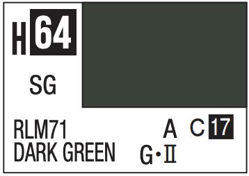 Aqueous Color 10ml - H64 Semi-Gloss RLM71 Dark Green