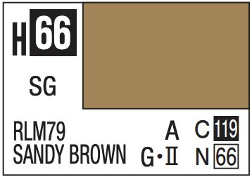 Aqueous Color 10ml - H66 Semi-Gloss RLM79 Sandy Brown