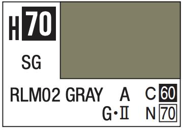 Aqueous Color 10ml - H70 Semi-Gloss RLM02 Gray