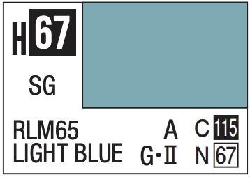 Aqueous Color 10ml - H67 Semi-Gloss RLM65 Light Blue