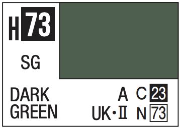 Aqueous Color 10ml - H73 Semi-Gloss Dark Green