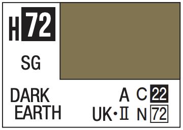 Aqueous Color 10ml - H72 Semi-Gloss Dark Earth