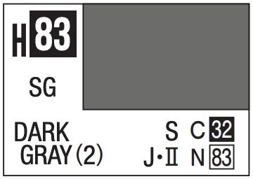Aqueous Color 10ml - H83 Semi-Gloss Dark Gray (2)