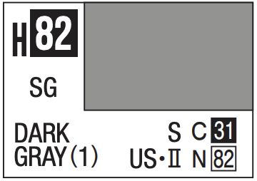Aqueous Color 10ml - H82 Semi-Gloss Dark Gray (1)
