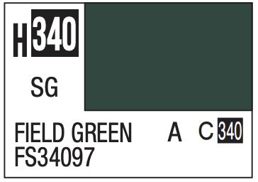 Aqueous Color 10ml - H340 Semi-Gloss Field Green FS34097