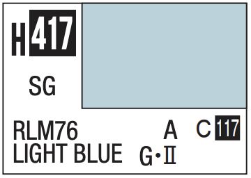 Aqueous Color 10ml - H417 Semi-Gloss RLM76 Light Blue