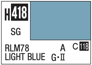 Aqueous Color 10ml - H418 Semi-Gloss RLM78 Light Blue