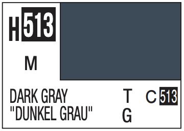 Aqueous Color 10ml - H513 Matte Dark Gray &quot;Dunkel Grau&quot;