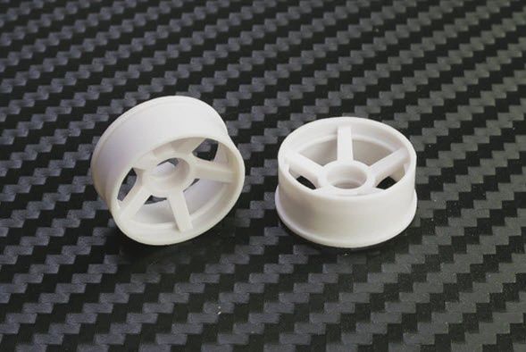 Mini-Z 2WD Machine Cut 5 Spoke Front Wheel F1 White