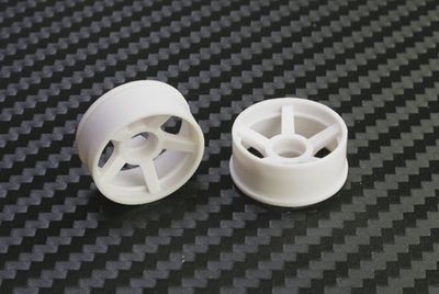 Mini-Z 2WD Machine Cut 5 Spoke Front Wheel F1 White