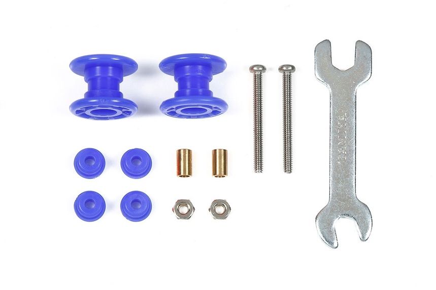 Mini 4WD Low Friction Plastic Double Rollers, Blue, 13mm