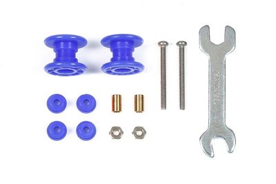 Mini 4WD Low Friction Plastic Double Rollers, Blue, 13mm