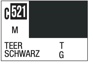 Mr. Color 10ml - C521 Flat Teerschwarz