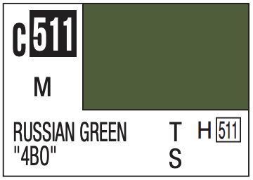 Mr. Color 10ml - C511 Flat Russian Green &quot;4B0&quot;
