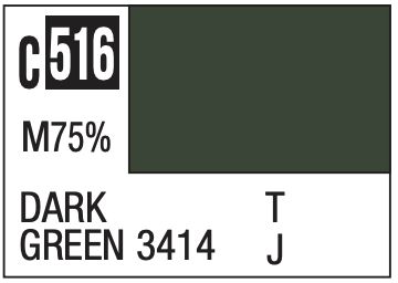 Mr. Color 10ml - C516 75% Flat Dark Green 3414