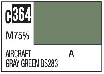 Mr. Color 10ml - C364 75% Flat Aircraft Gray Green BS283