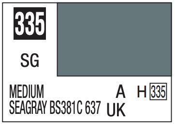 Mr. Color 10ml - 335 Semi-Gloss Medium Seagray BS381C 637