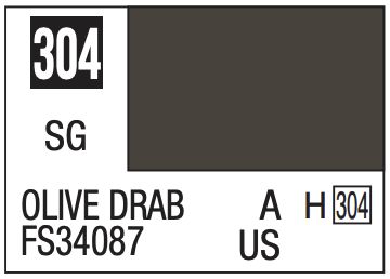 Mr. Color 10ml - 304 Semi-Gloss Olive Drab FS34087