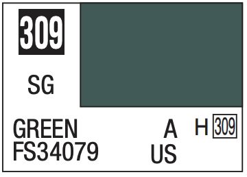 Mr. Color 10ml - 309 Semi-Gloss Green FS34079