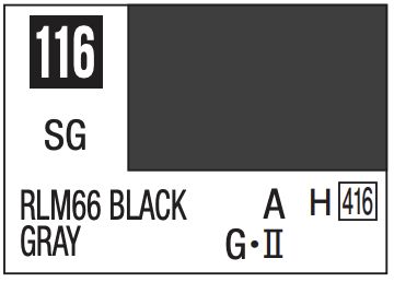 Mr. Color 10ml - 116 Semi-Gloss RLM66 Black Gray