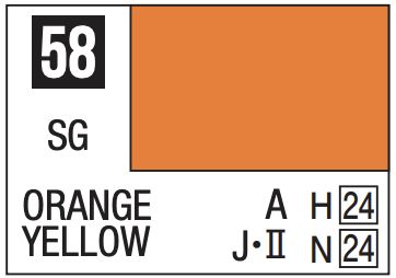 Mr. Color 10ml - 58 Semi-Gloss Orange Yellow