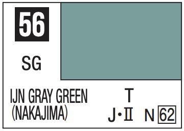 Mr. Color 10ml - 56 Semi-Gloss LJN Gray Green (Nakajima)