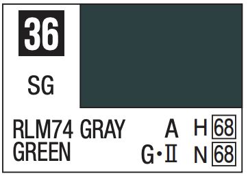 Mr. Color 10ml - 36 Semi-Gloss RLM74 Gray Green