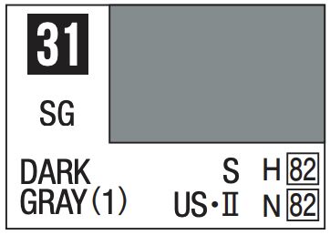 Mr. Color 10ml - 31 Semi-Gloss Dark Gray (1)