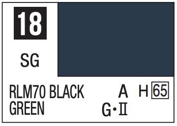 Mr. Color 10ml - 18 Semi-Gloss RLM70 Black Green