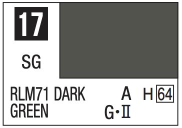 Mr. Color 10ml - 17 Semi-Gloss RLM71 Dark Green