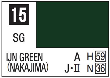 Mr. Color 10ml - 15 Semi-Gloss IJN Green (Nakajima)