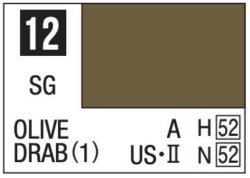Mr. Color 10ml - 12 Semi-Gloss Olive Drab (1)
