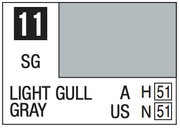 Mr. Color 10ml - 11 Semi-Gloss Light Gull Gray