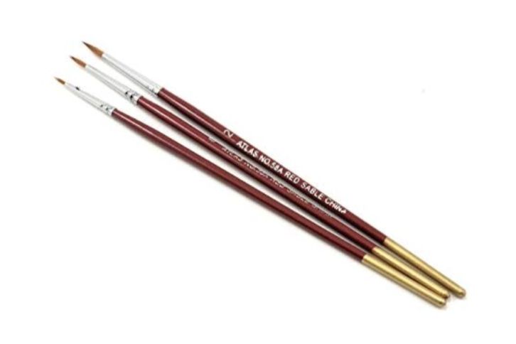 Red Sable Detail Brushes - 3 pcs. (1, 3, 5)