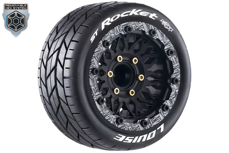 ST-Rocket Wheels Soft 1/10 Stadium Truck, 0 &amp; 1/2&quot; Offset, 12, 14, 17mm Removable Hex (2 pcs.)