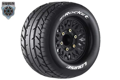 MT-Rocket Soft, 1/10 Monster Truck Tires, 0 &amp; 1/2 &quot; Offset, 12, 14, 17mm Removable Hex (2 pcs.)