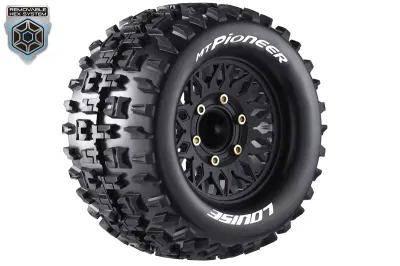 MT-Pioneer Soft, 1/10 Monster Truck Tires, 0 &amp; 1/2 &quot; Offset, 12, 14, 17mm Removable Hex (2 pcs.)