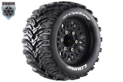 MT-Cyclone Soft, 1/10 Monster Truck Tires, 0 &amp; 1/2 &quot; Offset, 12, 14, 17mm Removable Hex (2 pcs.)