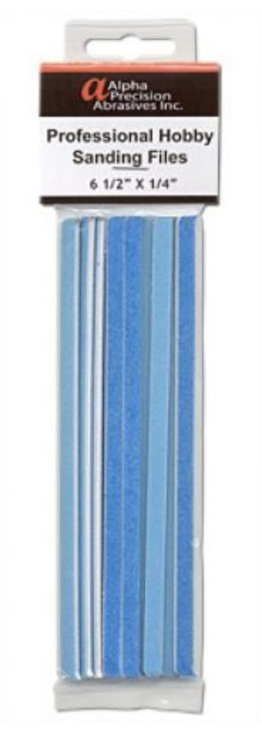 Professional Hobby Sanding Files - 6 1/2&quot; x 1/4&quot; 120/240 Grit (10)