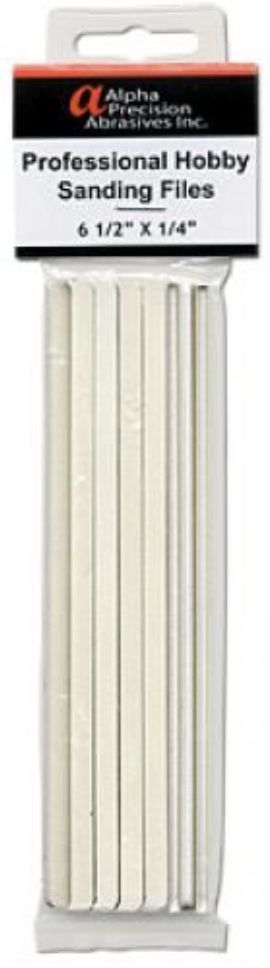 Professional Hobby Sanding Files - 6 1/2&quot; x 1/4&quot; 240/320 Grit (10)