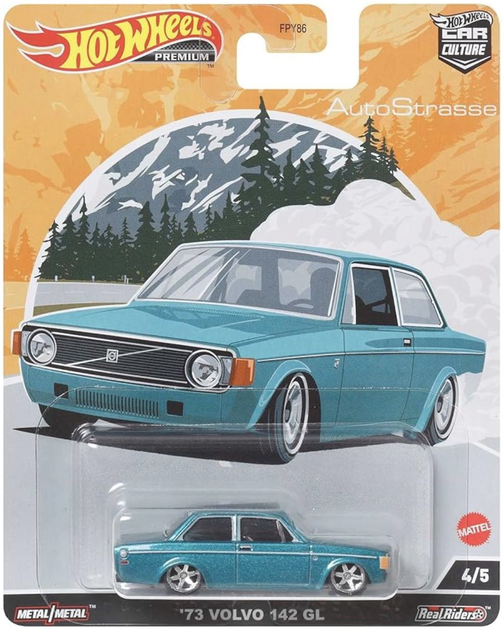Hot Wheels Premium - AutoStrasse - &#39;73 Volvo 142 GL